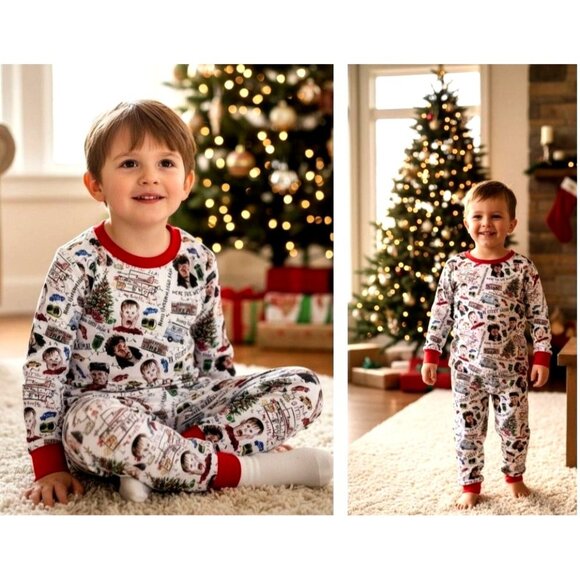 Home Alone Toddler Pajama Set Top 6XL 14 16T Bottoms 3XL 7 8T Retro Christmas - Picture 2 of 12